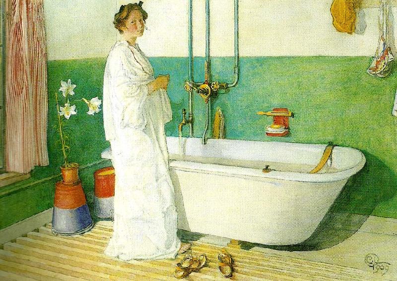 Carl Larsson lisbeth -badrummet oil painting image